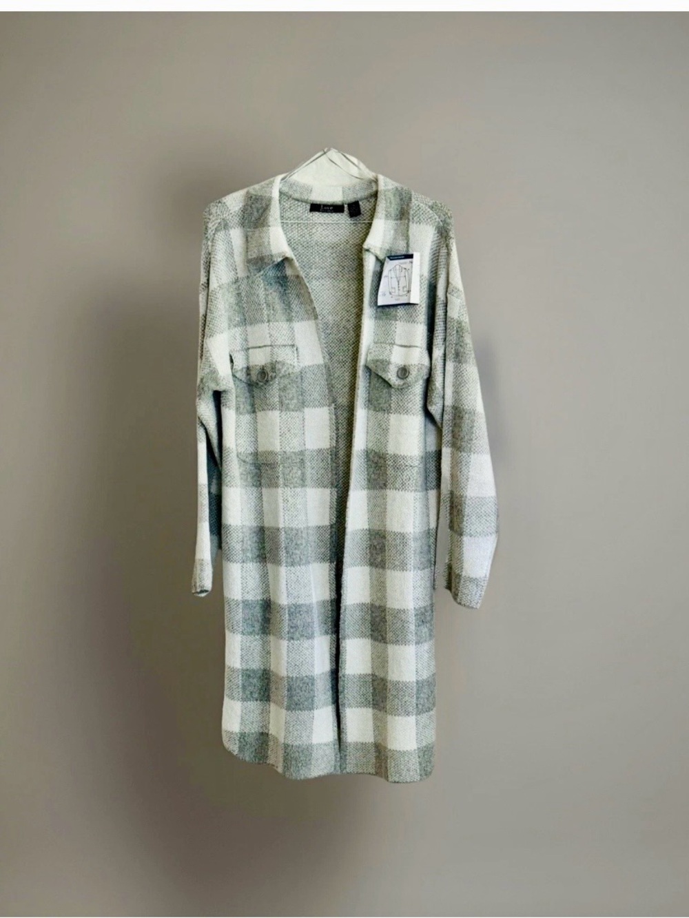 COZY Love Ever After Soft Cardigan Sweater Long Jacket Woman’s  XL Plaid Button